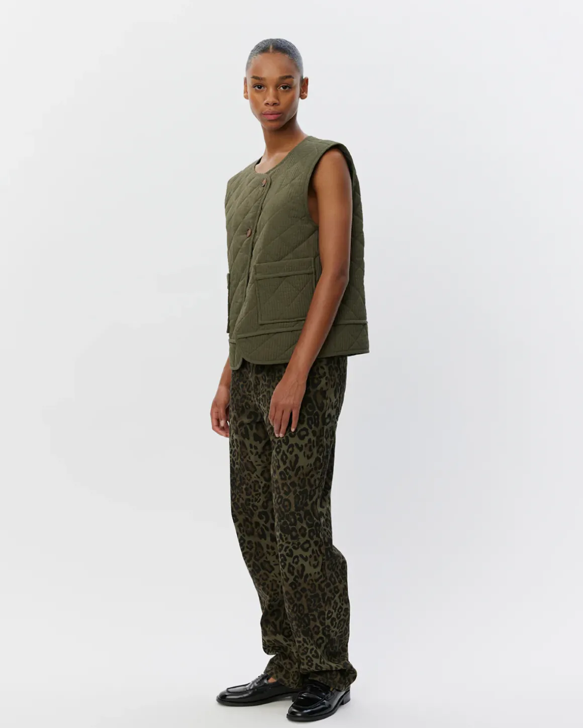 OLGASW VEST - Dark green