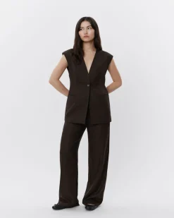 OLIVESW TROUSERS - Brown Striped