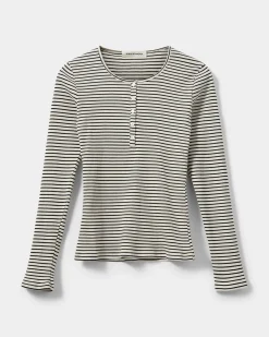 PAXSW T-SHIRT LONG SLEEVE - Black striped