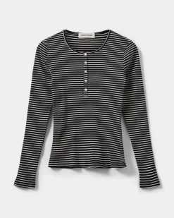 PAXSW T-SHIRT LONG SLEEVE - Off White Striped