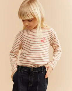 PERNILLASK T-SHIRT LONG SLEEVE - Off White Striped