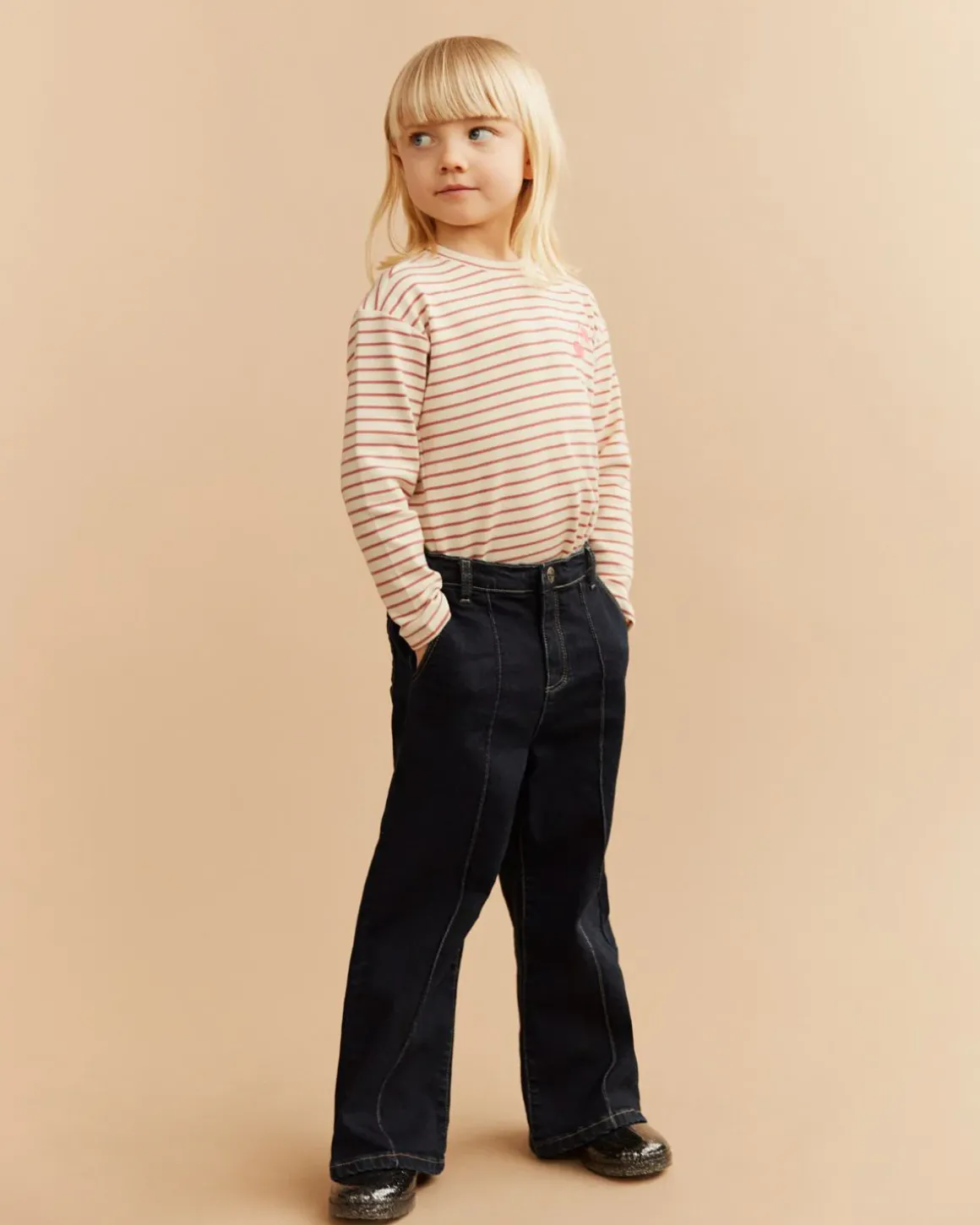 PERNILLASK T-SHIRT LONG SLEEVE - Off White Striped