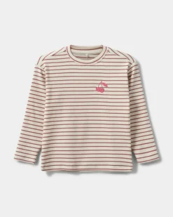 PERNILLASK T-SHIRT LONG SLEEVE - Off White Striped