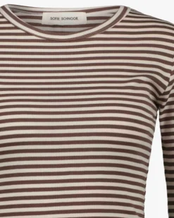 PETRICIASW STRIPE T-SHIRT LONG SLEEVE - Brown Striped