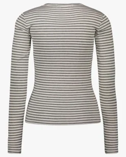 PETRICIASW STRIPE T-SHIRT LONG SLEEVE - Grey Striped