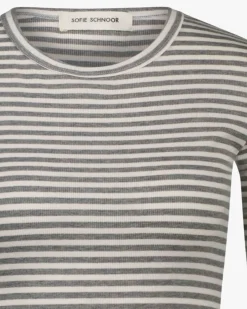 PETRICIASW STRIPE T-SHIRT LONG SLEEVE - Grey Striped