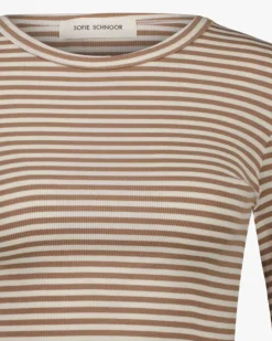 PETRICIASW STRIPE T-SHIRT LONG SLEEVE - Beige Striped