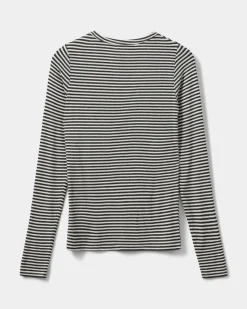 PETRICIASW STRIPE T-SHIRT LONG SLEEVE - Dark Grey Striped