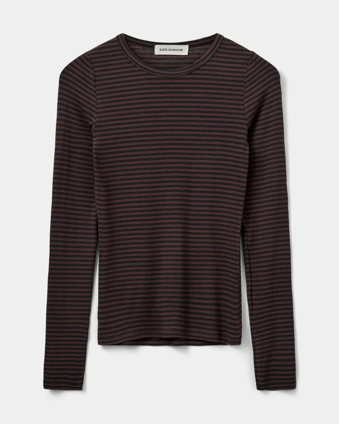 PETRICIASW STRIPE T-SHIRT LONG SLEEVE - Dark Brown Black striped