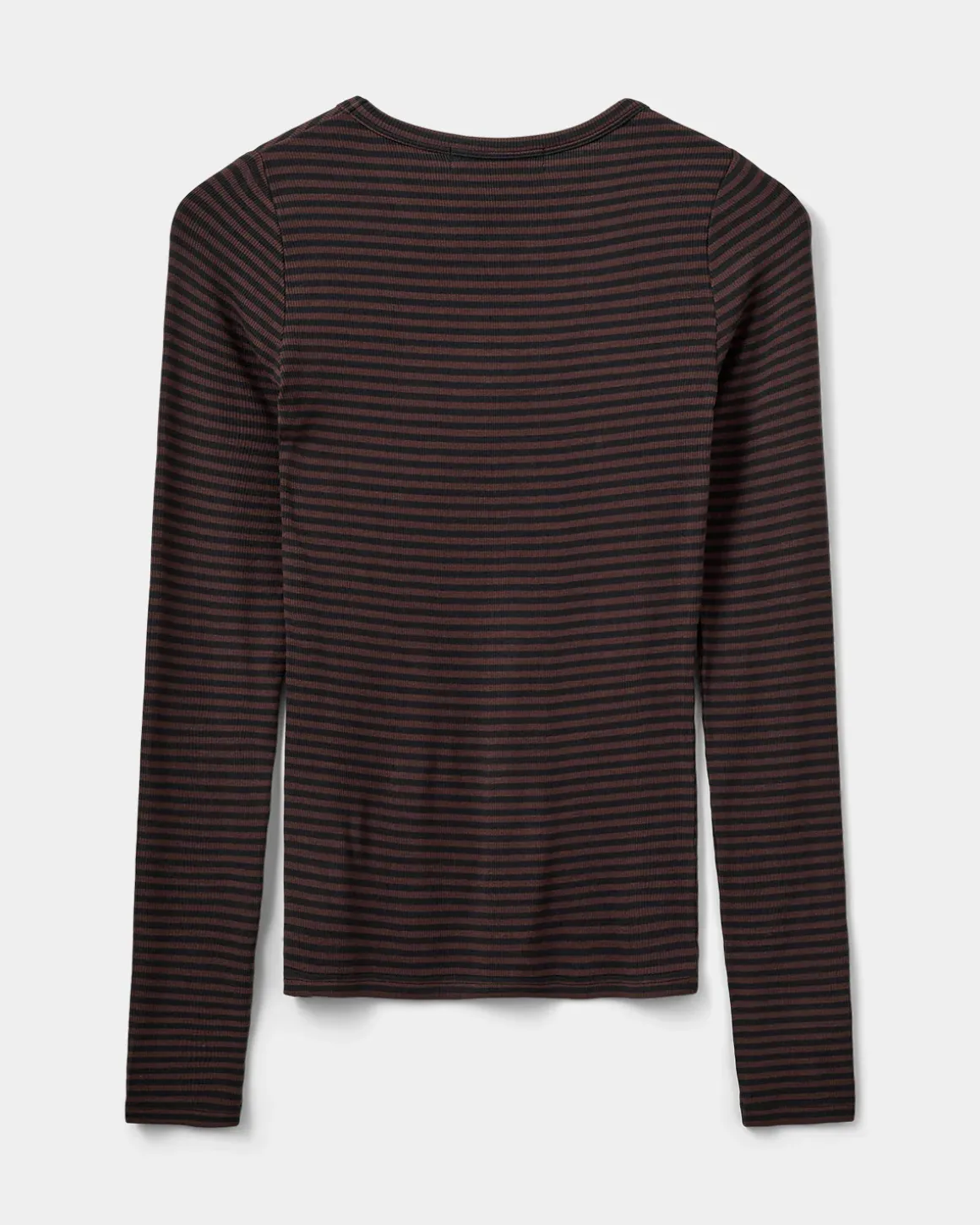 PETRICIASW STRIPE T-SHIRT LONG SLEEVE - Dark Brown Black striped