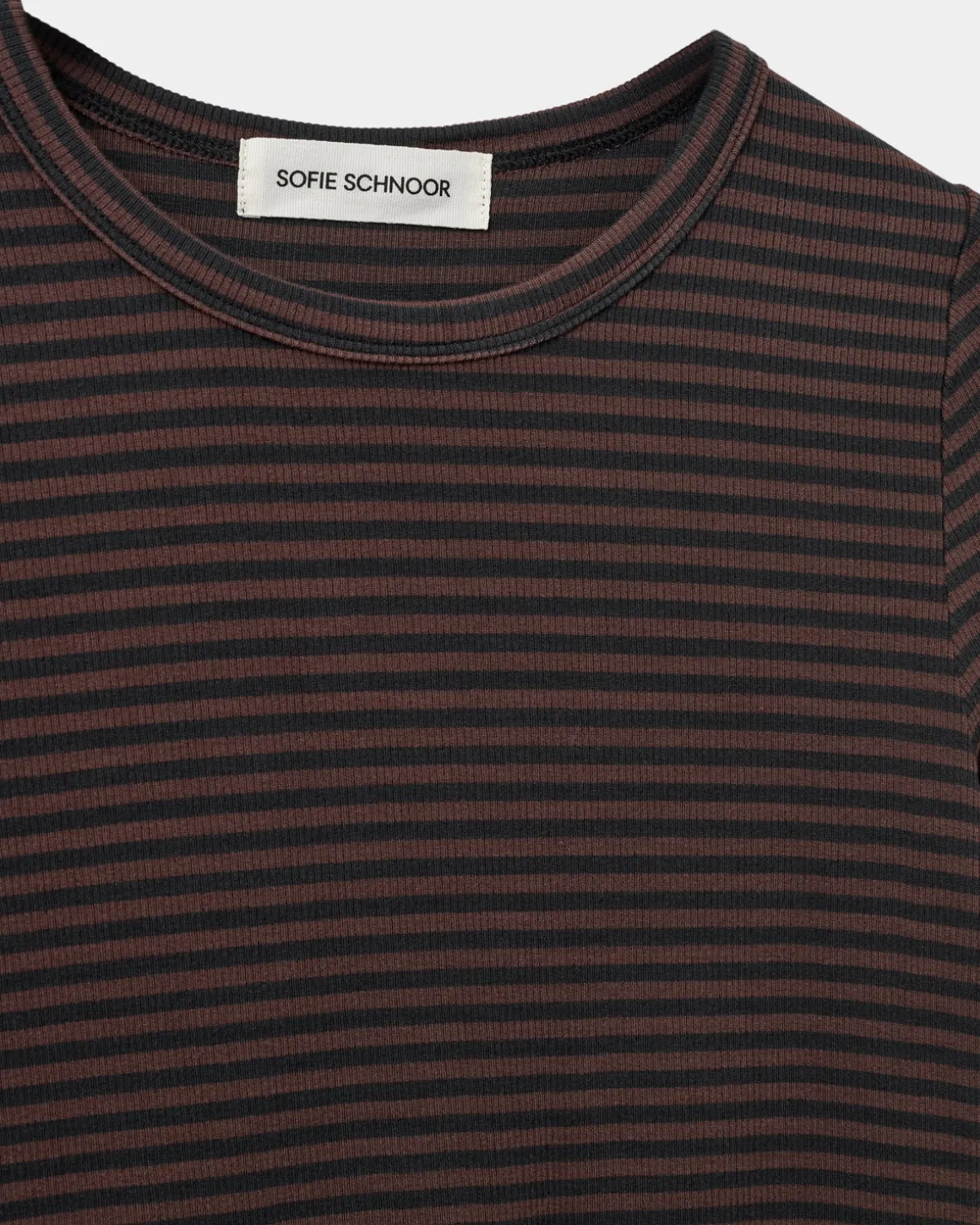 PETRICIASW STRIPE T-SHIRT LONG SLEEVE - Dark Brown Black striped