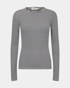 PETRICIASW STRIPE T-SHIRT LONG SLEEVE - Navy Striped