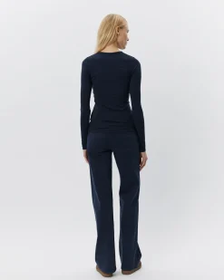 PETRICIASW STRIPE T-SHIRT LONG SLEEVE - Navy Black striped