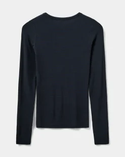 PETRICIASW STRIPE T-SHIRT LONG SLEEVE - Navy Black striped