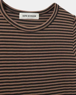 PETRICIASW STRIPE T-SHIRT LONG SLEEVE - Light Brown Black striped