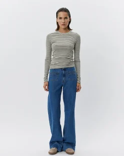 PETRICIASW STRIPE T-SHIRT LONG SLEEVE - Army striped