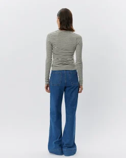 PETRICIASW STRIPE T-SHIRT LONG SLEEVE - Army striped