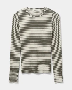 PETRICIASW STRIPE T-SHIRT LONG SLEEVE - Army striped