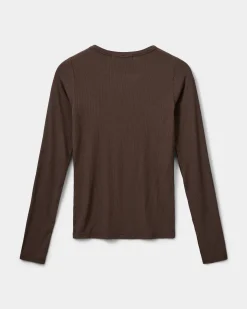 PETRICIASW T-SHIRT LONG SLEEVE - Brown Fudge