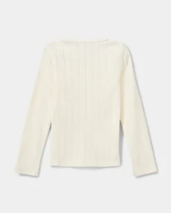 PetriciaSY Pointelle Longsleeve Tee - Off White