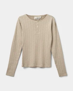 PetriciaSY Pointelle Longsleeve Tee - Beige