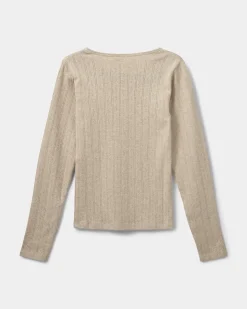 PetriciaSY Pointelle Longsleeve Tee - Beige