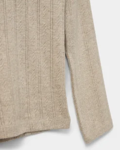 PetriciaSY Pointelle Longsleeve Tee - Beige