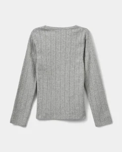 PetriciaSY Pointelle Longsleeve Tee - Grey mel