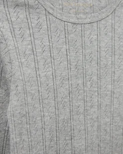 PetriciaSY Pointelle Longsleeve Tee - Grey mel