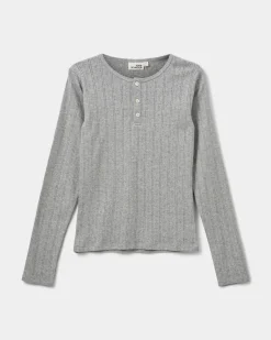 PetriciaSY Pointelle Longsleeve Tee - Grey mel