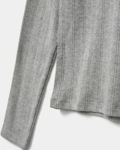 PetriciaSY Pointelle Longsleeve Tee - Grey mel