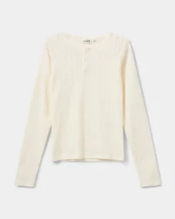 PetriciaSY Pointelle Longsleeve Tee - Off White