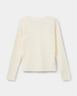 PetriciaSY Pointelle Longsleeve Tee - Off White