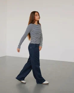 PETRICIASY T-SHIRT LONG SLEEVE - Navy Striped