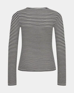 PETRICIASY T-SHIRT LONG SLEEVE - Navy Striped