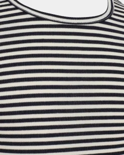PETRICIASY T-SHIRT LONG SLEEVE - Navy Striped