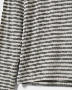 PETRICIASY T-SHIRT LONG SLEEVE - Grey Striped