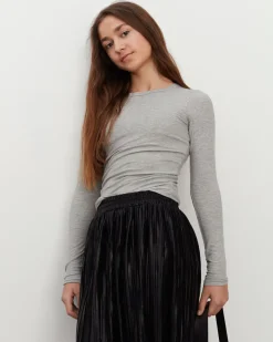 PETRICIASY T-SHIRT LONG SLEEVE - Grey mel