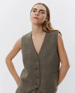PHOENIXSW VEST - Brown check