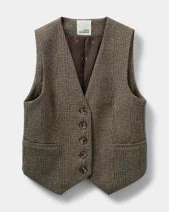 PHOENIXSW VEST - Brown check