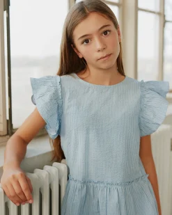 SALLYSY TOP - Light Blue striped