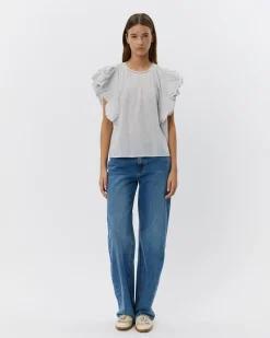 SAMARASW TOP - Off White - Navy