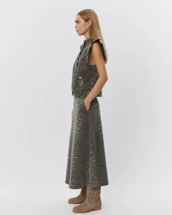 SELIASW SKIRT - Light brown leopard