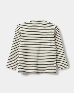 SETHSK T-SHIRT LONG SLEEVE - Black striped