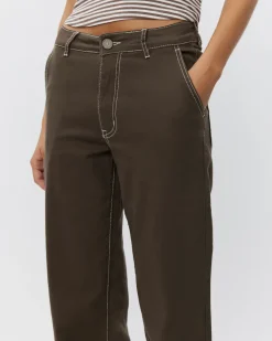 SIENNASW TROUSERS - Dark brown