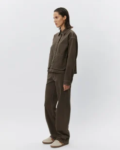 SIENNASW TROUSERS - Dark brown