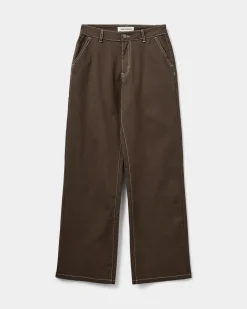 SIENNASW TROUSERS - Dark brown