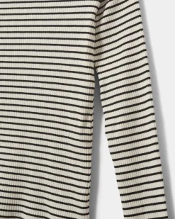 SOMASY T-SHIRT LONG SLEEVE - Black striped