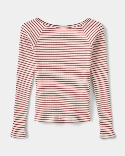 SOMASY T-SHIRT LONG SLEEVE - Red Striped