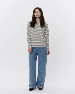 STEPHIESW T-SHIRT LONG SLEEVE - Navy Striped